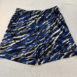AND1 Mens XL Blue Black Camo Shorts Athletic Performance Basketball Training